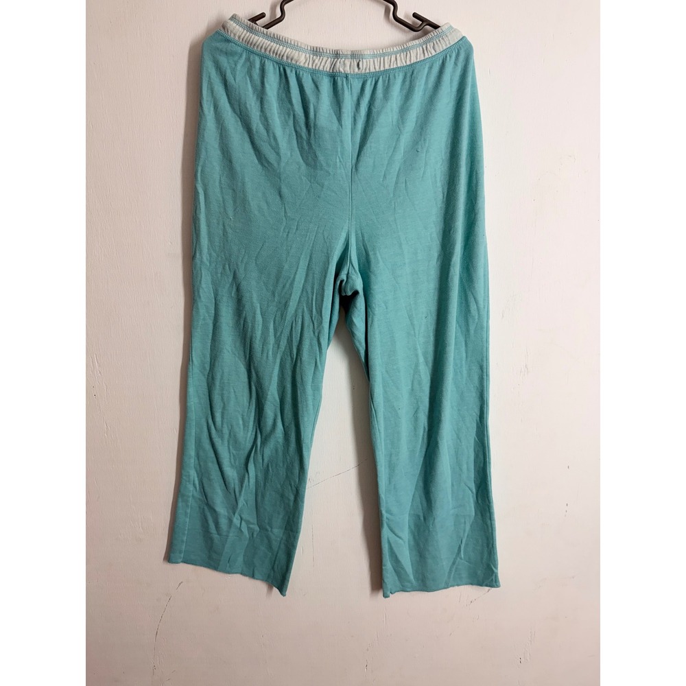 Croft & Barrow Intimates Teal Blue Crop Lounge Pajama Pants Womens Large Cotton